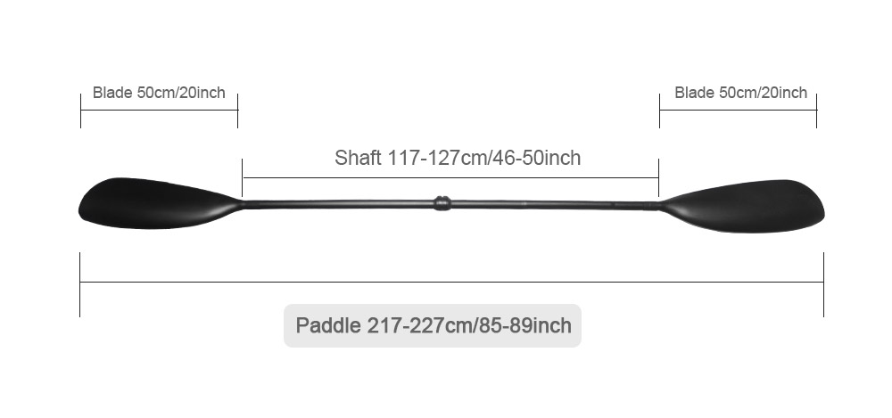 12K Carbon Fiber Kayak Paddle size