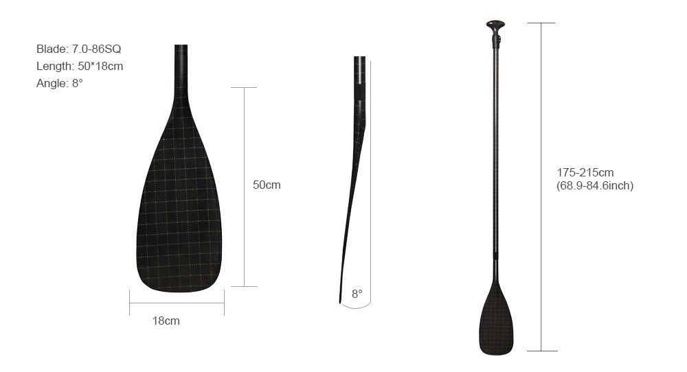 Big Jacquard 7.0 Paddle for SUP Board Carbon Size