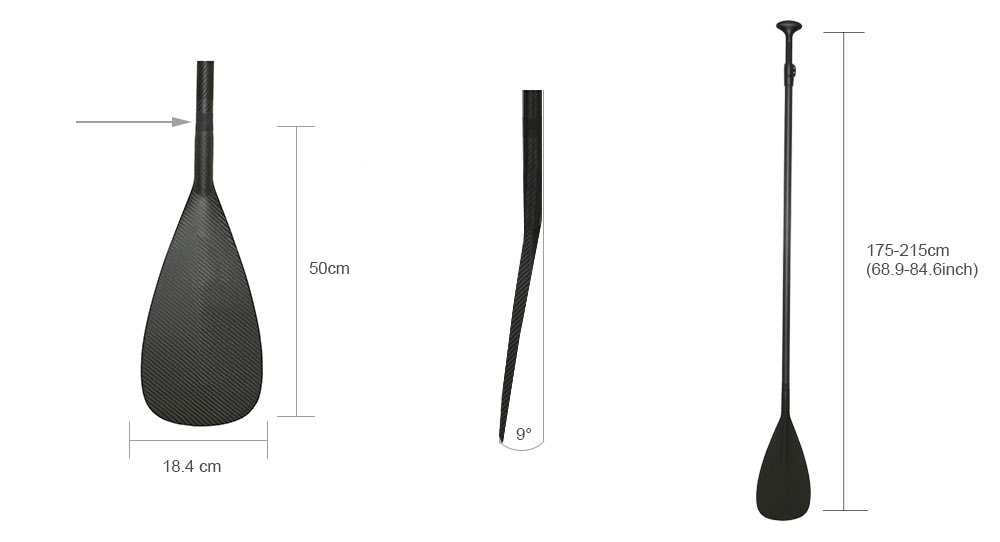 C8.0B Carbon Fiber SUP Paddle size
