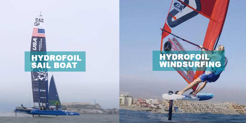 Hydrofoil Boats and windsurf board