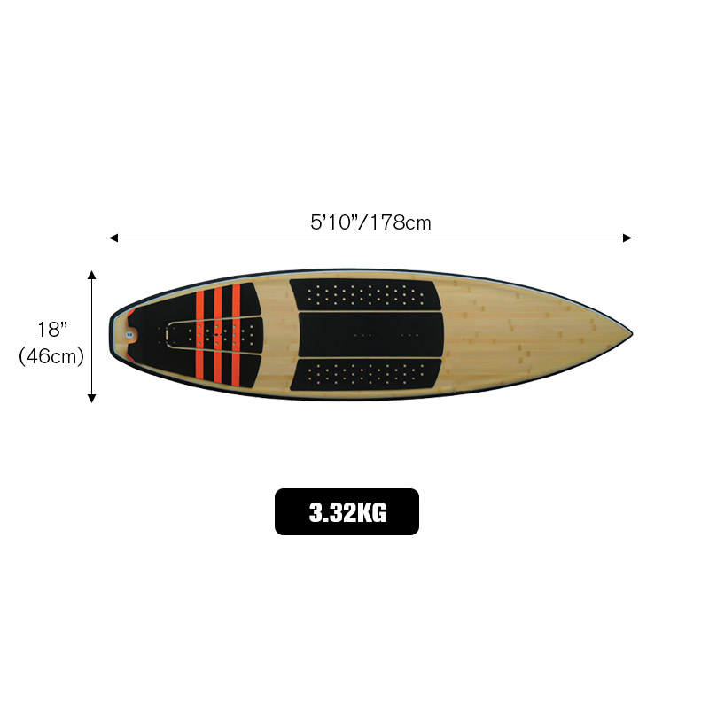Bamboo Veneer Kitesurf Boards Size