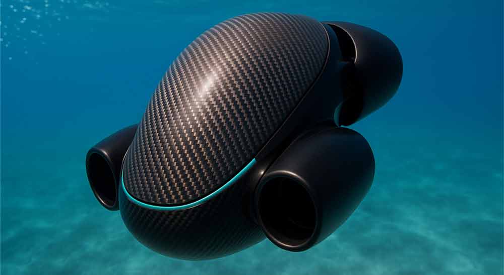 Carbon fiber underwater jetpack shell