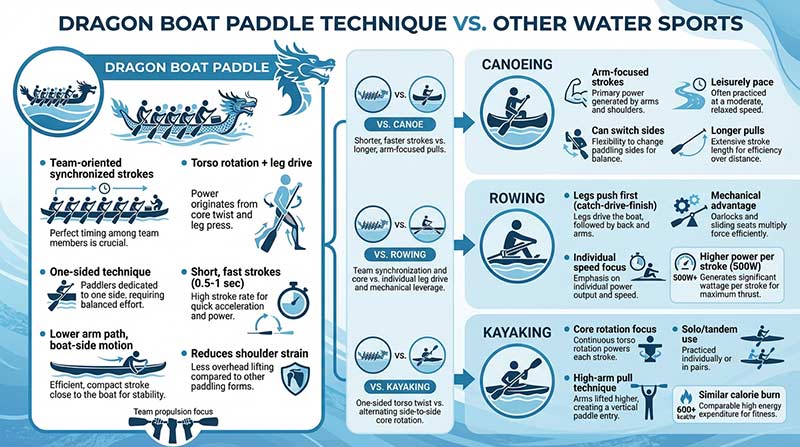 Dragon Boat Paddle vs. Other Water Sports