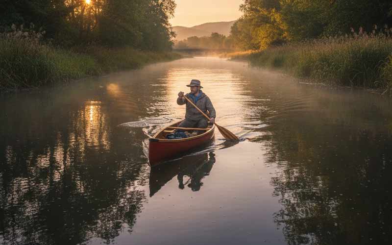 use a good canoe paddle paddling on canoe