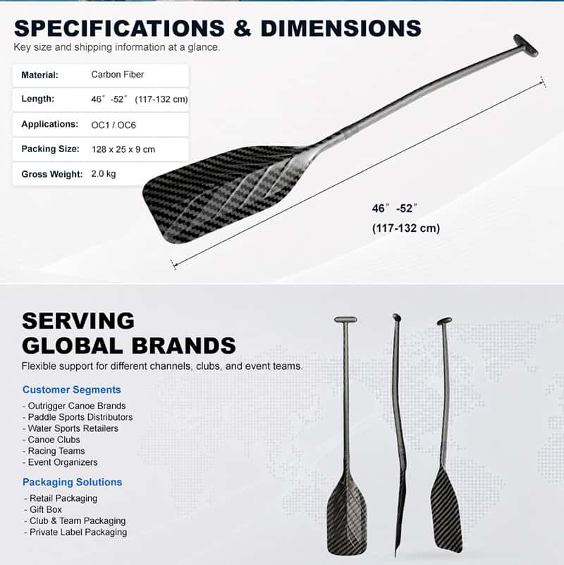 Carbon Fiber Outrigger Canoe Paddle Information