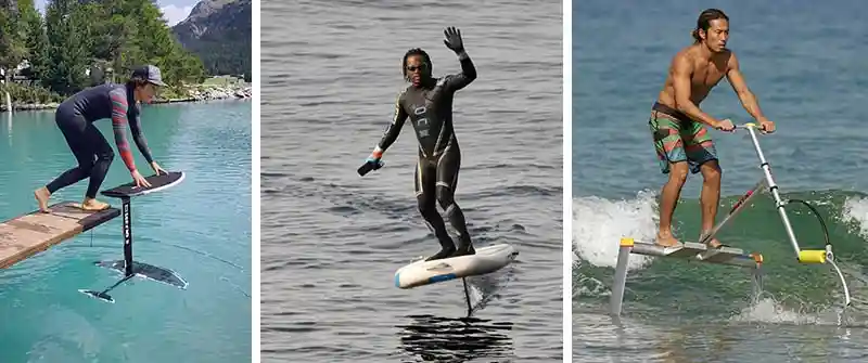 Human Hydrofoil vs E-Foil vs Hydrofoil Bike
