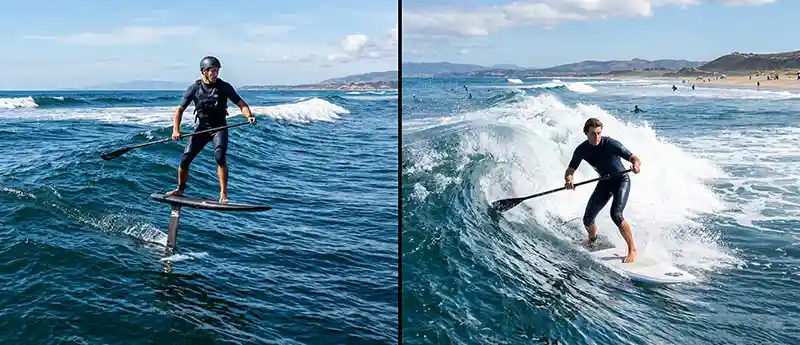 Human Hydrofoil vs Traditional SUP