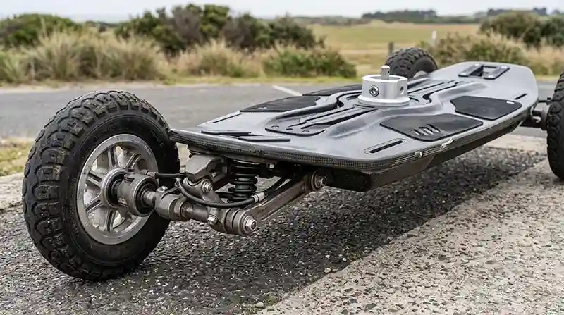 land windsurfing board with wheels and trucks