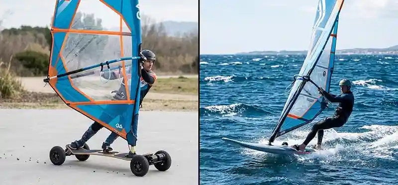 land windsurfing vs windsurfing