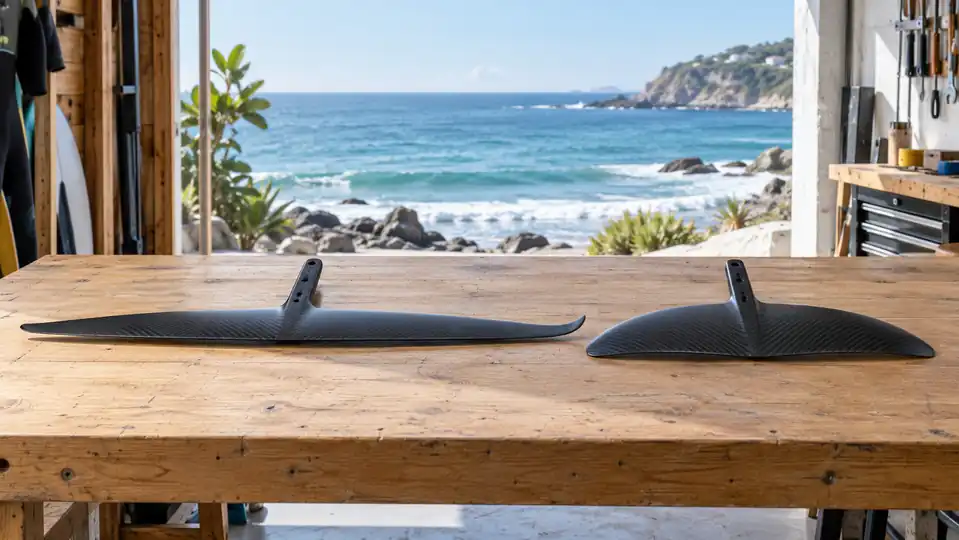 High Aspect vs Low Aspect Hydrofoil front wings compared side by side