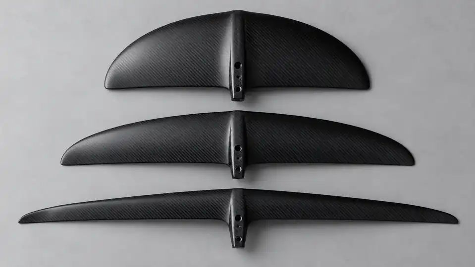 Low, mid and high aspect carbon hydrofoil front wing planforms